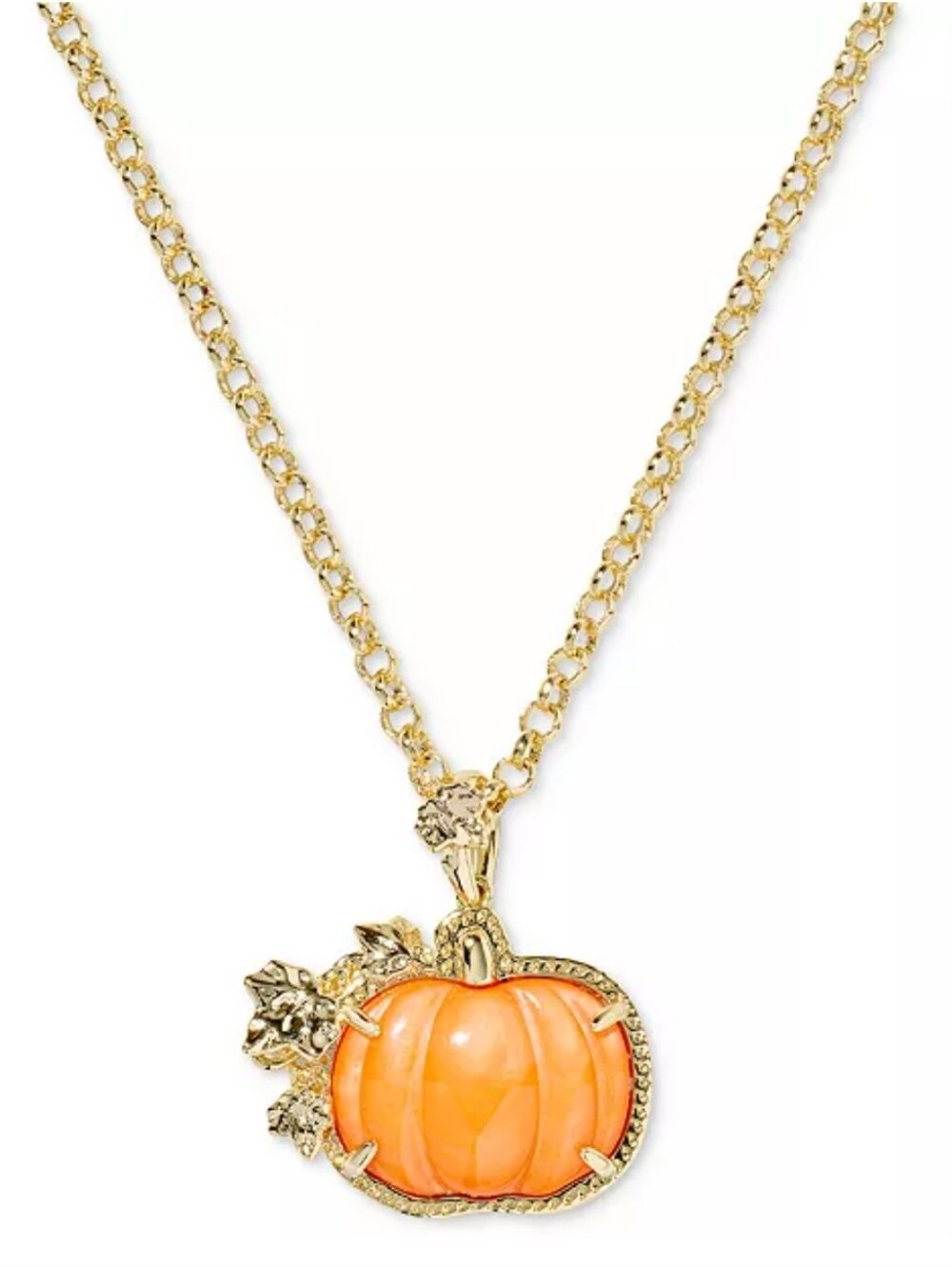 Kendra Scott Pumpkin Mother of Pearl 14K Gold Over Brass Long Pendant Necklace